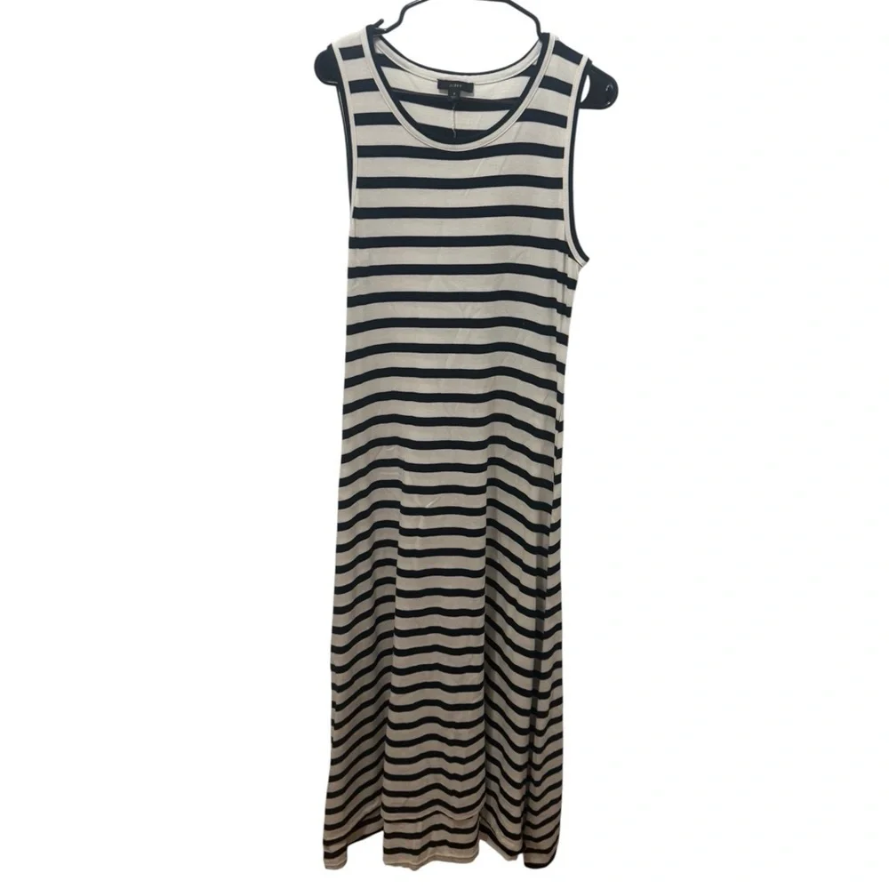 J. Crew Navy And White Striped Sleeveless Maxi Dress Size Small